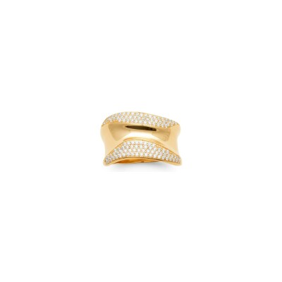 Bague en plaqué or et oxyde de zirconium