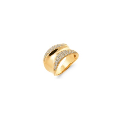 Bague en plaqué or et oxyde de zirconium
