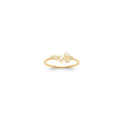 Bague en plaqué or et oxyde de zirconium