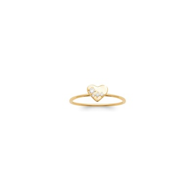 Bague en plaqué or et oxyde de zirconium