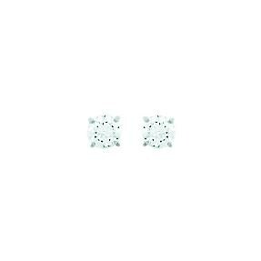 Boucles d\'oreilles en or blanc et oxydes de zirconium