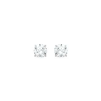 Boucles d\'oreilles en or blanc et oxydes de zirconium