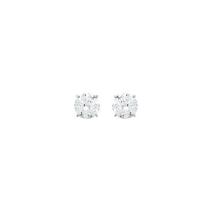 Boucles d\'oreilles en or blanc et oxydes de zirconium