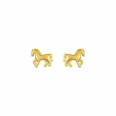 Boucles d'oreilles cheval en or jaune