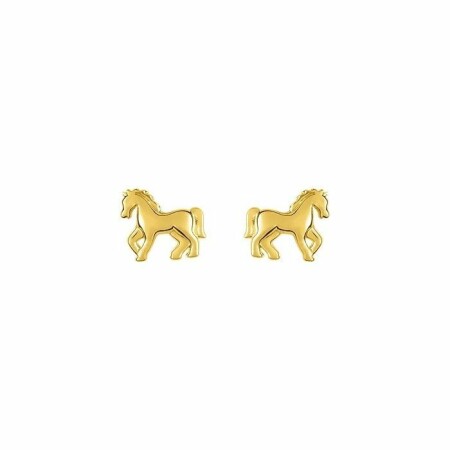 Boucles d'oreilles cheval en or jaune