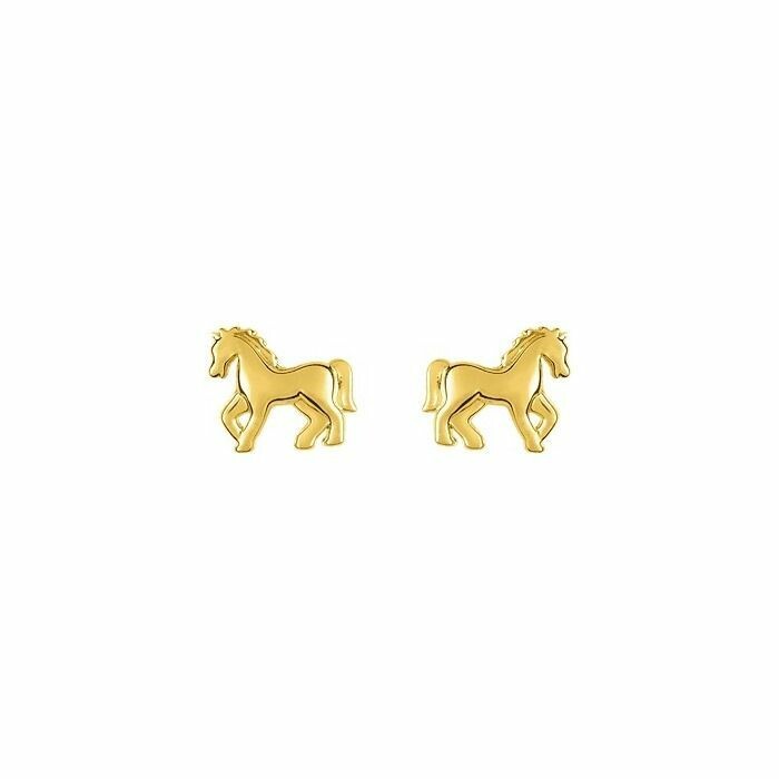 Boucles d'oreilles cheval en or jaune