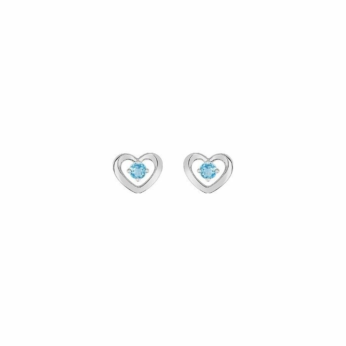 Boucles d'oreilles en or blanc et topazes bleues