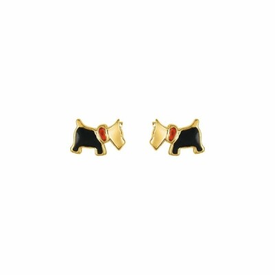 Boucles d'oreilles chien en or jaune