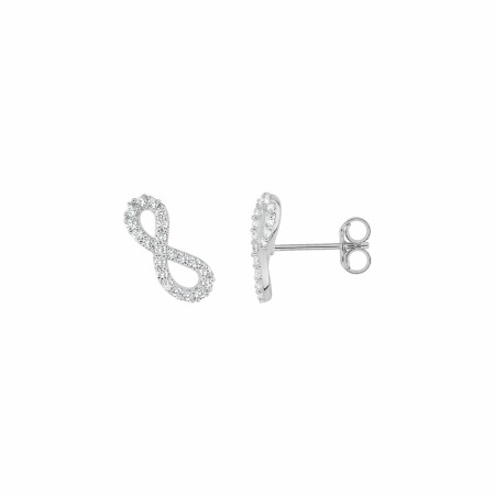 Boucles d'oreilles en or blanc et oxyde de zirconium