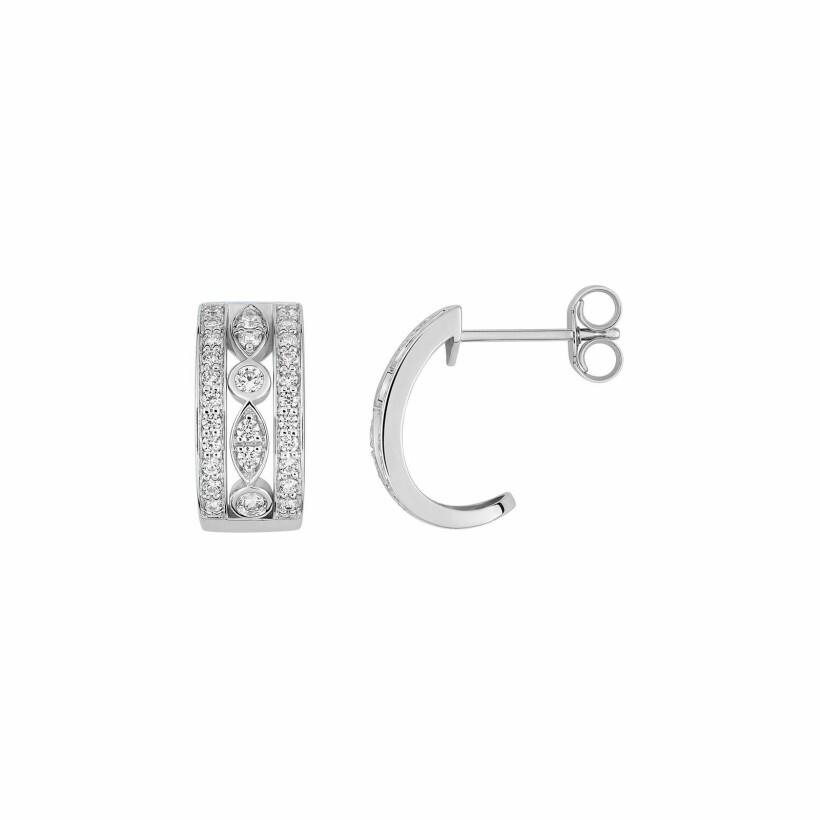 Boucles d'oreilles en or blanc et oxydes de zirconium