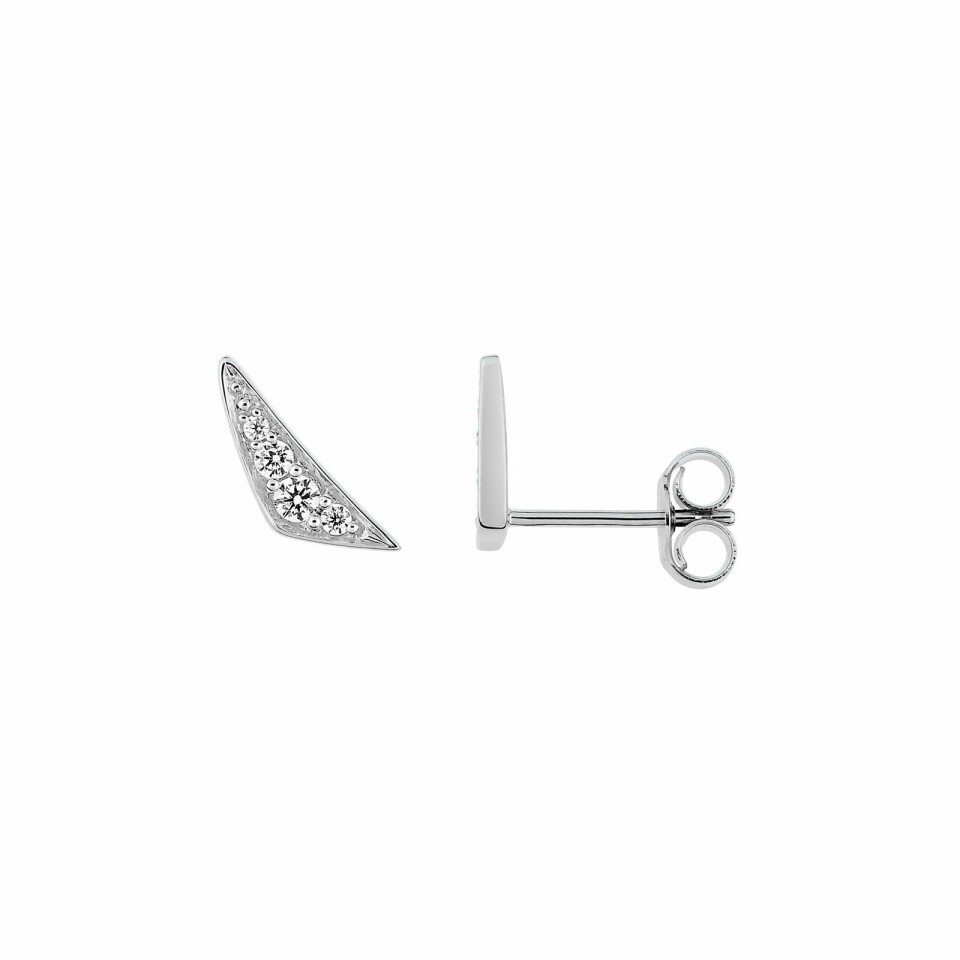 Boucles d'oreilles en or blanc et oxydes de zirconium