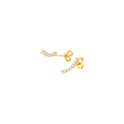 Boucles d'oreilles en or jaune et oxydes de zirconium