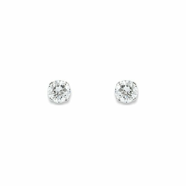 Boucles d'oreilles en or blanc et oxyde de zirconium