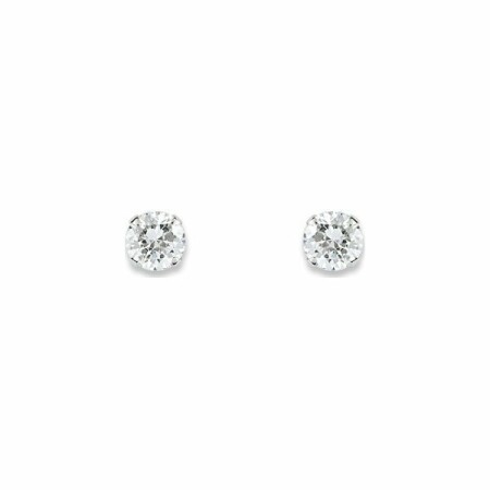 Boucles d'oreilles en or blanc et oxyde de zirconium