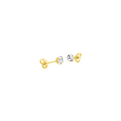 Boucles d'oreilles en or jaune et oxyde de zirconium