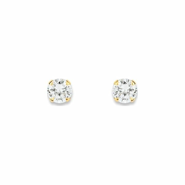 Boucles d'oreilles en or jaune et oxyde de zirconium