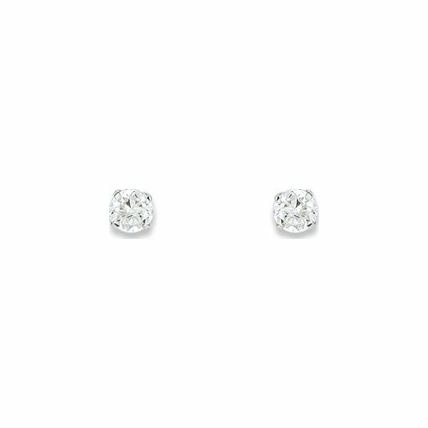 Boucles d'oreilles en or blanc et oxyde de zirconium