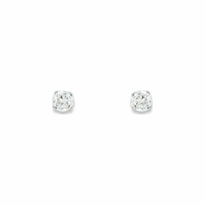 Boucles d'oreilles en or blanc et oxyde de zirconium