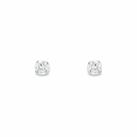 Boucles d'oreilles en or blanc et oxyde de zirconium