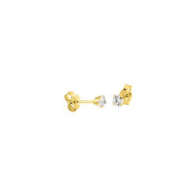 Boucles d'oreilles en or jaune et oxyde de zirconium
