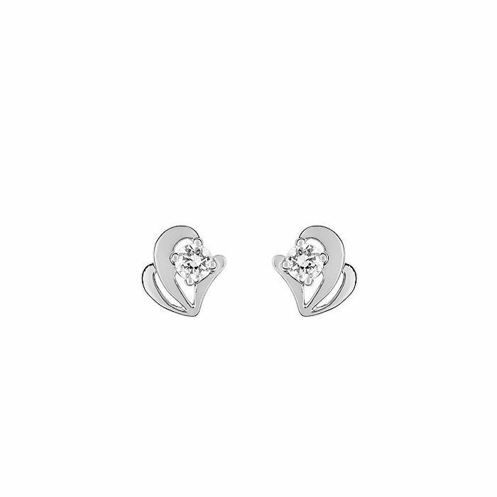 Boucles d'oreilles en or blanc et oxydes de zirconium