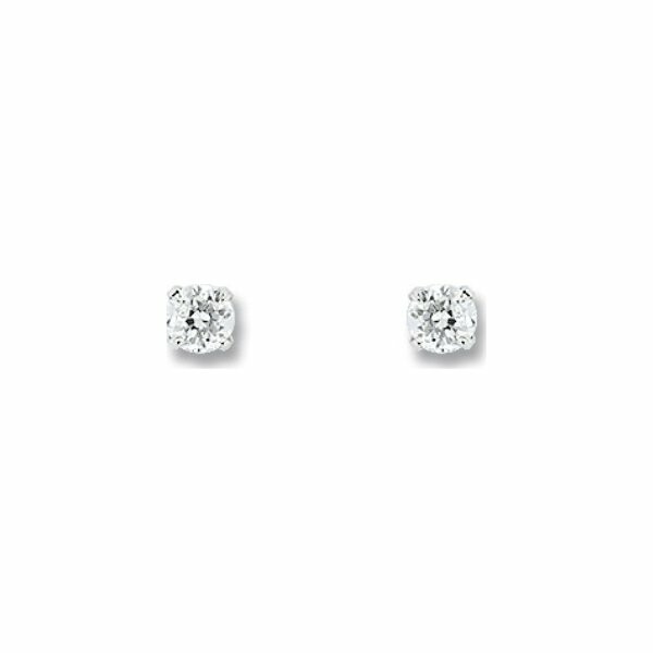 Boucles d'oreilles en or blanc et oxyde de zirconium