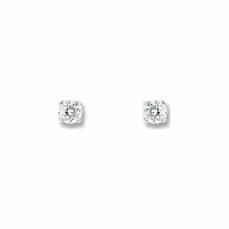 Boucles d'oreilles en or blanc et oxyde de zirconium