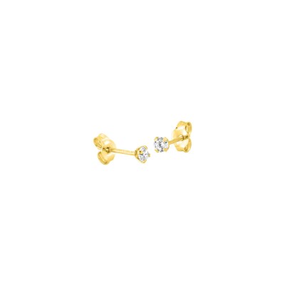 Boucles d'oreilles en or jaune et oxyde de zirconium