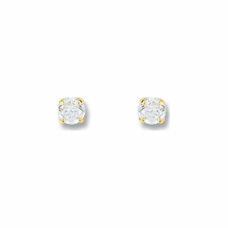 Boucles d'oreilles en or jaune et oxyde de zirconium