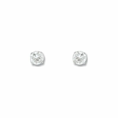 Boucles d'oreilles en or blanc et oxyde de zirconium