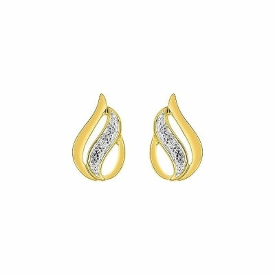 Boucles d'oreilles en or jaune et diamants de 0.01ct