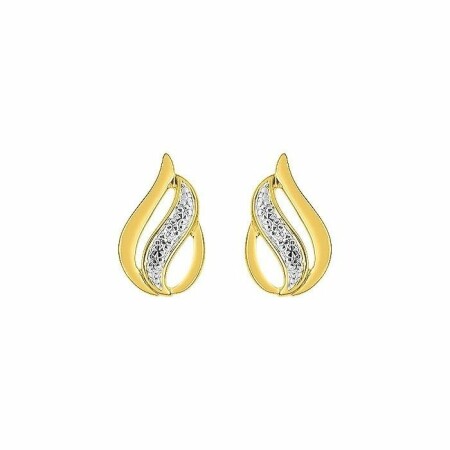 Boucles d'oreilles en or jaune et diamants de 0.01ct