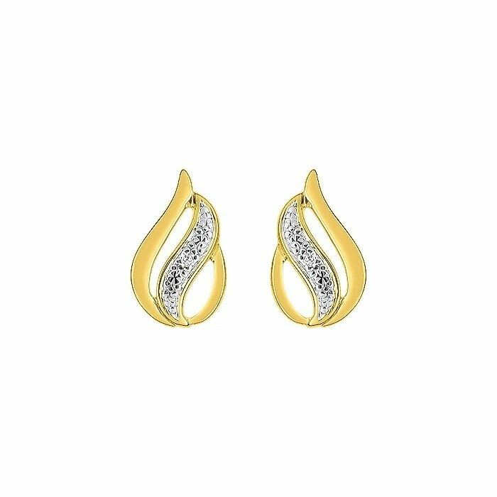 Boucles d'oreilles en or jaune et diamants de 0.01ct
