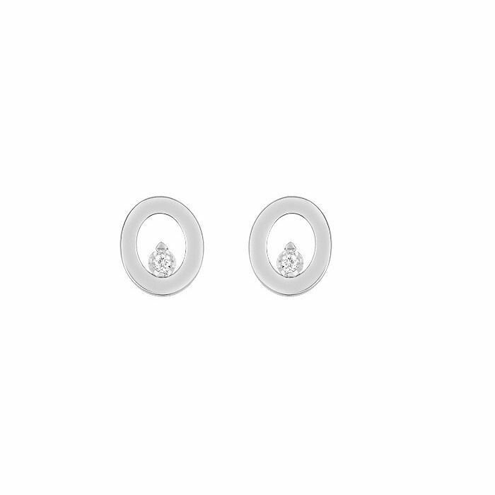 Boucles d'oreilles en or blanc et diamants de 0.02ct