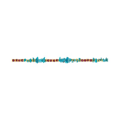 Bracelet Une A Une Mer & Ocean en laiton, turquoise et grenat