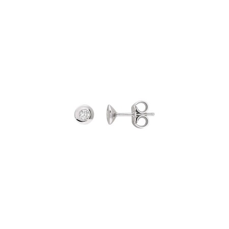 Puces d'oreilles en or blanc et diamants, 0.16ct