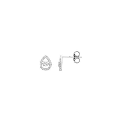 Puces d'oreilles en or blanc et diamants, 0.16ct