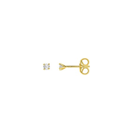 Puces d'oreilles en or jaune et diamants, 0.06ct