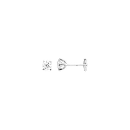 Puces d'oreilles en or blanc et diamants, 0.80ct