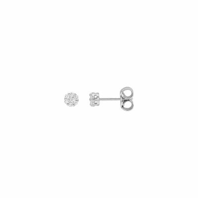 Boucles d'oreilles clous en or blanc et diamants
