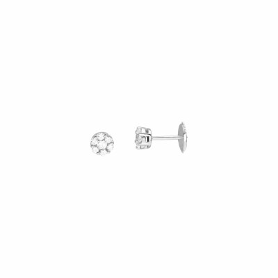 Boucles d'oreilles clous en or blanc et diamants