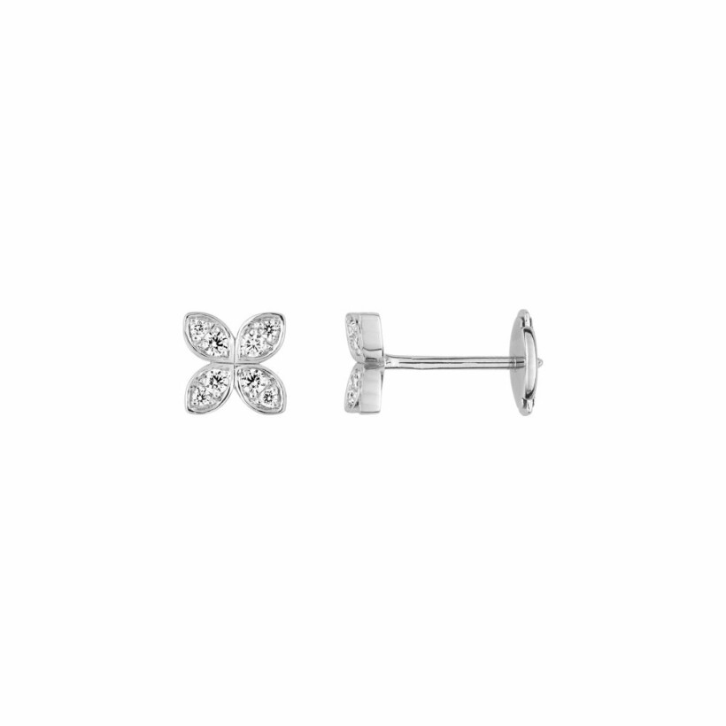 Boucles d'oreilles en or blanc et diamant