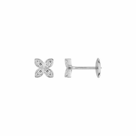 Boucles d'oreilles en or blanc et diamant