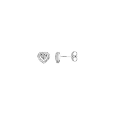 Puces d'oreilles en or blanc et diamants, 0.25ct