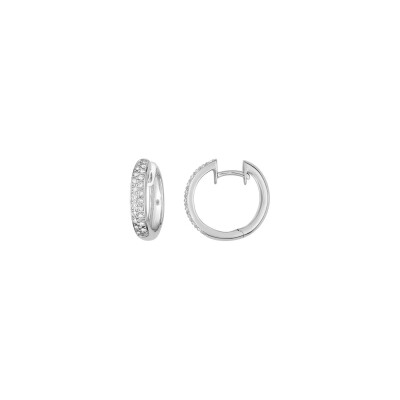 Boucles d'oreilles créoles en or blanc et diamants