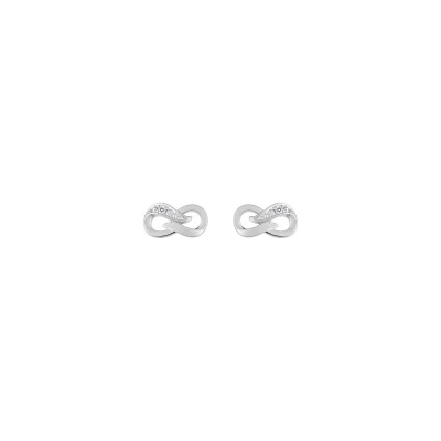 Puces d'oreilles en or blanc et diamants, 0.01ct