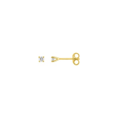 Clous d'oreilles  en or jaune et diamant 0.10ct