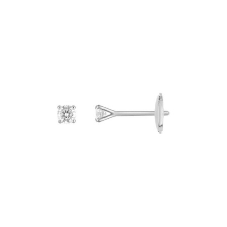 Boucles d'oreilles en or blanc et diamants 0.20ct