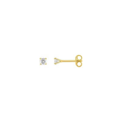 Clous d'oreilles en or jaune et diamant 0.20ct