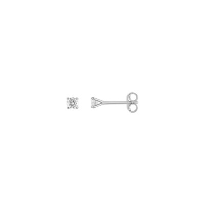 Clous d'oreilles en or blanc et diamant 0.20ct